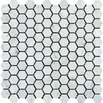 White Carrara Marble 1x1 Hexagon Polished Mosaic Tile - TILE AND MOSAIC DEPOT