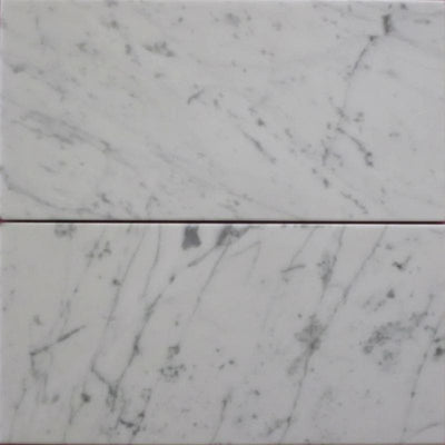 White Carrara Marble 6x12 Honed Tile - TILE AND MOSAIC DEPOT