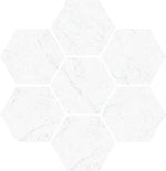 Vallelunga Carrara Hexagon Polished Porcelain Mosaic Tile - TILE & MOSAIC DEPOT