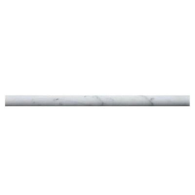 White Carrara Marble 3/4x12 Polished Pencil Liner - TILE AND MOSAIC DEPOT