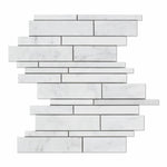 White Carrara Marble Random Insert Honed Mosaic Tile - TILE AND MOSAIC DEPOT