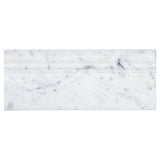 White Carrara Marble 4 3/4x12 Polished Baseboard Molding - TILE & MOSAIC DEPOT