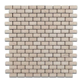 Crema Marfil Marble Polished Mini Brick Mosaic Tile - TILE AND MOSAIC DEPOT