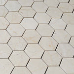 Crema Marfil Marble 2x2 Hexagon Polished Mosaic Mosaic Tile - TILE AND MOSAIC DEPOT