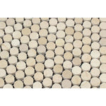 Crema Marfil Marble Penny Round Polished Mosaic Tile - TILE AND MOSAIC DEPOT