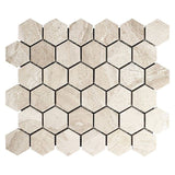 Royal Beige Marble 2x2 Hexagon Polished Marble Mosaic Tile - TILE AND MOSAIC DEPOT