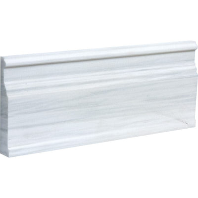 Dolomite Pearl Marble Polished Modern Base Marble Moldings 5 1/16×12 - TILE & MOSAIC DEPOT