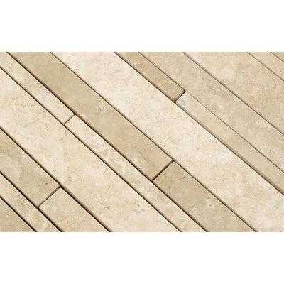 Durango Honed Travertine Random Strip Mosaic Tile