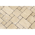 Durango Tumbled Travertine Mini Versailles Pattern Mosaic Tile