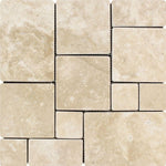 Durango Tumbled Travertine Mini Pattern Mosaic Tile (Non-Interlocking).