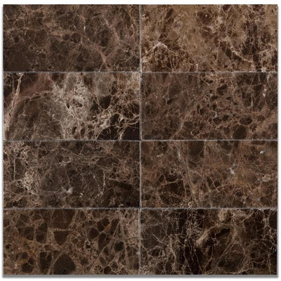 Emperador Dark Spanish Marble 12x24 Polished Tile - TILE AND MOSAIC DEPOT