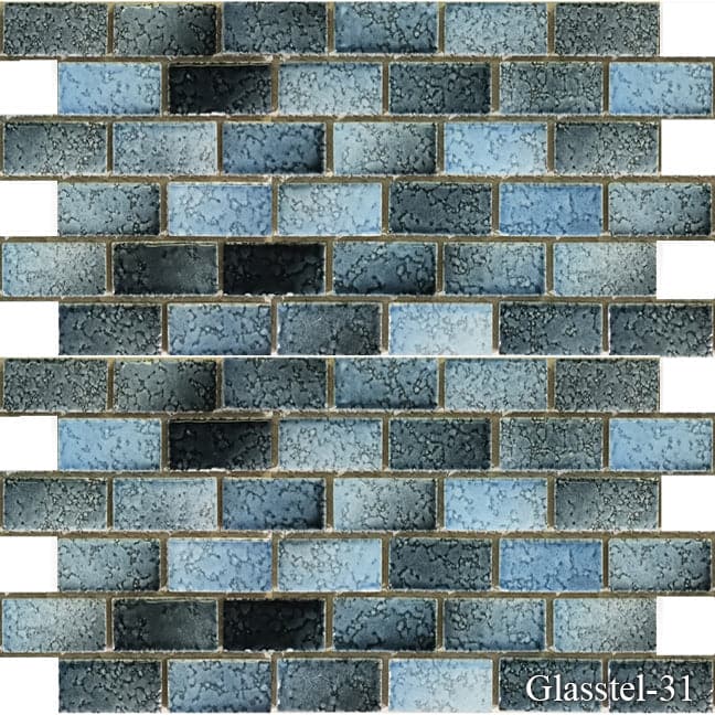 Glasstel Aqua 1 x 2 Pool Tile Series - TILE & MOSAIC DEPOT