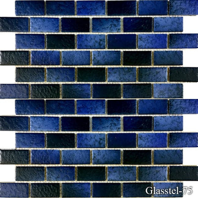 Glasstel Indigo Matte 1 x 2 Pool Tile Series - TILE & MOSAIC DEPOT