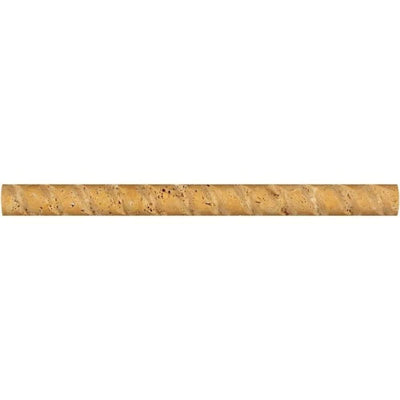 Gold Travertine 1x12 Rope Liner - TILE AND MOSAIC DEPOT