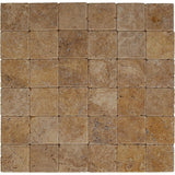 Gold Travertine 4x4 Tumbled Tile - TILE & MOSAIC DEPOT