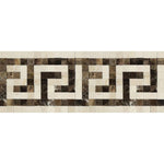 Crema Marfil Polished Marble Greek Key Border (Crema Marfil + Emp. Dark).