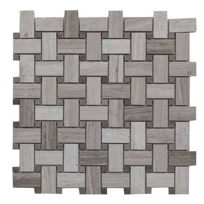 Haisa Light Marble Basketweave Honed Mosaic Tile - TILE AND MOSAIC DEPOT