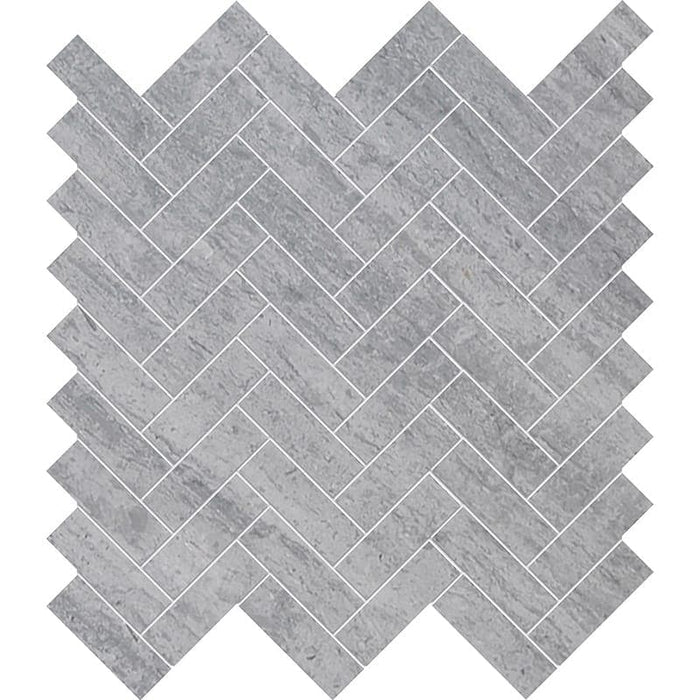 Haisa Blue Marble Herringbone Honed Marble Mosaic Tile - TILE & MOSAIC DEPOT