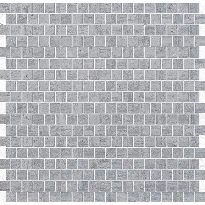 Haisa Blue Marble Offset 5/8x5/8 Honed Mosaic Tile - TILE AND MOSAIC DEPOT