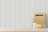 Snow White Glazed Herringbone Porcelain Mosaic Tile - TILE & MOSAIC DEPOT