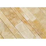 Honey Onyx Random Strip Polished Mosaic Tile - TILE AND MOSAIC DEPOT