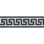 Bianco Carrara Honed Marble Greek Key Border (Carrara w/ Black).