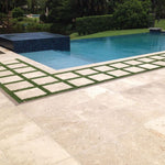 Ivory Travertine 16x16 Paver Tumbled - TILE AND MOSAIC DEPOT