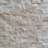 Ivory Travertine 2x4 Split Face Mosaic Tile - TILE AND MOSAIC DEPOT