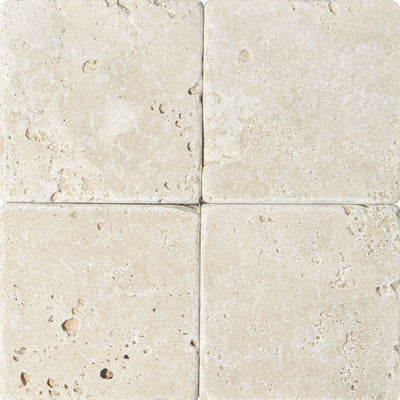 Ivory Travertine 6x6 Tumbled Tile - TILE & MOSAIC DEPOT