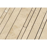 Ivory Travertine Random Insert Honed Mosaic Tile - TILE AND MOSAIC DEPOT