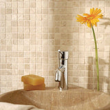 Ivory Travertine 1x1 Tumbled Mosaic Tile - TILE AND MOSAIC DEPOT