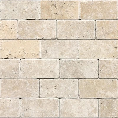 Ivory Travertine 3x6 Tumbled Tile - TILE & MOSAIC DEPOT