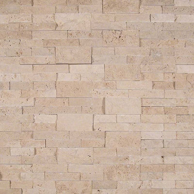 Ivory Travertine 6x24 Stacked Stone Ledger Panel - TILE & MOSAIC DEPOT