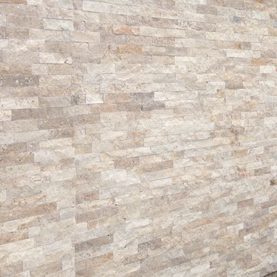 Ivory Travertine 6x24 Stacked Stone Ledger Panel - TILE & MOSAIC DEPOT