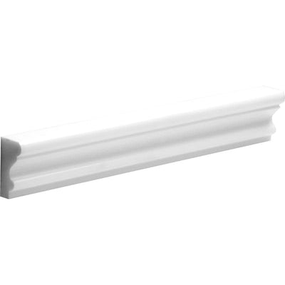 Mont Blanc White 2x12 Marble Polished Crown Molding - TILE & MOSAIC DEPOT