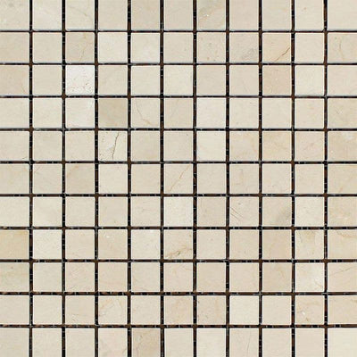 Crema Marfil Marble 1x1 Honed Mosaic Tile - TILE AND MOSAIC DEPOT