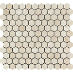 Crema Marfil Marble 1x1 Hexagon Honed Mosaic Tile - TILE AND MOSAIC DEPOT