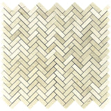 Crema Marfil Marble 1x3 Herringbone Polished Mosaic Tile - TILE & MOSAIC DEPOT