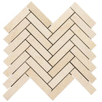 Crema Marfil Marble 1x4 Herringbone Polished Mosaic Tile - TILE & MOSAIC DEPOT