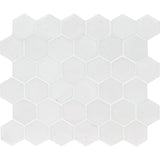 Mont Blanc White Marble 2X2 Hexagon Polished Mosaic Tile - TILE AND MOSAIC DEPOT