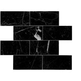 Nero Marquina Marble 6x12 Polished Tile - TILE AND MOSAIC DEPOT