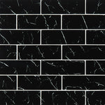 Nero Marquina 3x9 Subway Glass Mosaic Tile - TILE AND MOSAIC DEPOT