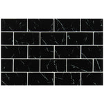 Nero Marquina 3x6 Subway Glass Mosaic Tile - TILE AND MOSAIC DEPOT