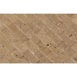 Noce Travertine 1x2 Split Face Mosaic Tile - TILE AND MOSAIC DEPOT