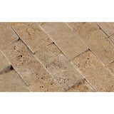 Noce Travertine 2x4 Split Face Mosaic Tile - TILE AND MOSAIC DEPOT