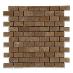 Noce Travertine 1x2 Tumbled Mosaic Tile - TILE AND MOSAIC DEPOT