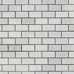 Asian Statuary (Oriental White) Marble Polished Mini Brick Mosaic Tile - TILE AND MOSAIC DEPOT