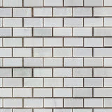 Asian Statuary (Oriental White) Marble Polished Mini Brick Mosaic Tile - TILE AND MOSAIC DEPOT