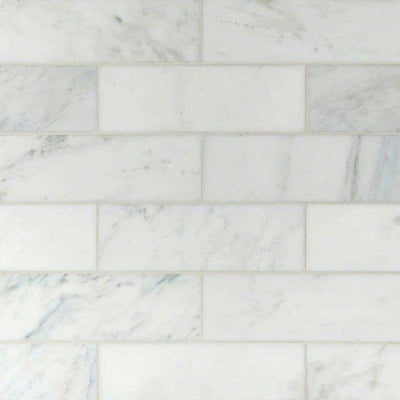 Asian Statuary (Oriental White) Marble 4x12 Polished Tile - TILE AND MOSAIC DEPOT