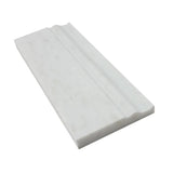 Asian Statuary (Oriental White) Marble 4 3/4x12 Honed Baseboard Molding - TILE & MOSAIC DEPOT